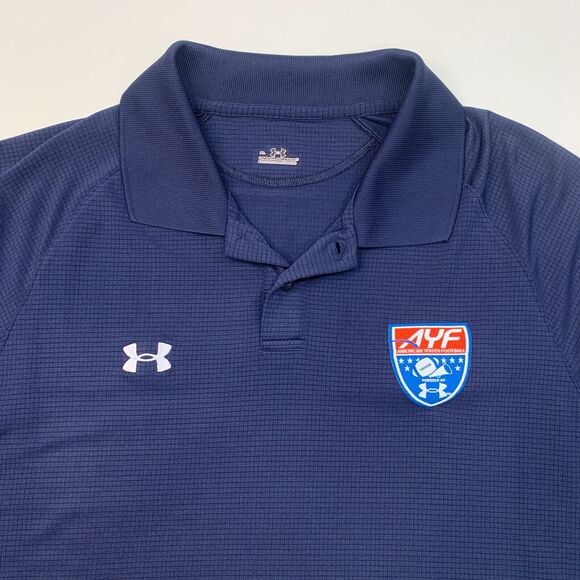 Under Armour AYF American Youth Football Polo Shirt Men XL Navy Blue Performance - Picture 4 of 11